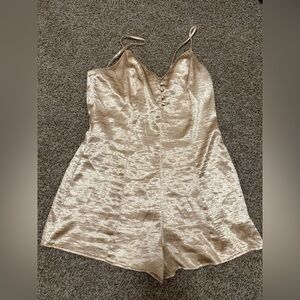 Forever 21 Cream Satin romper